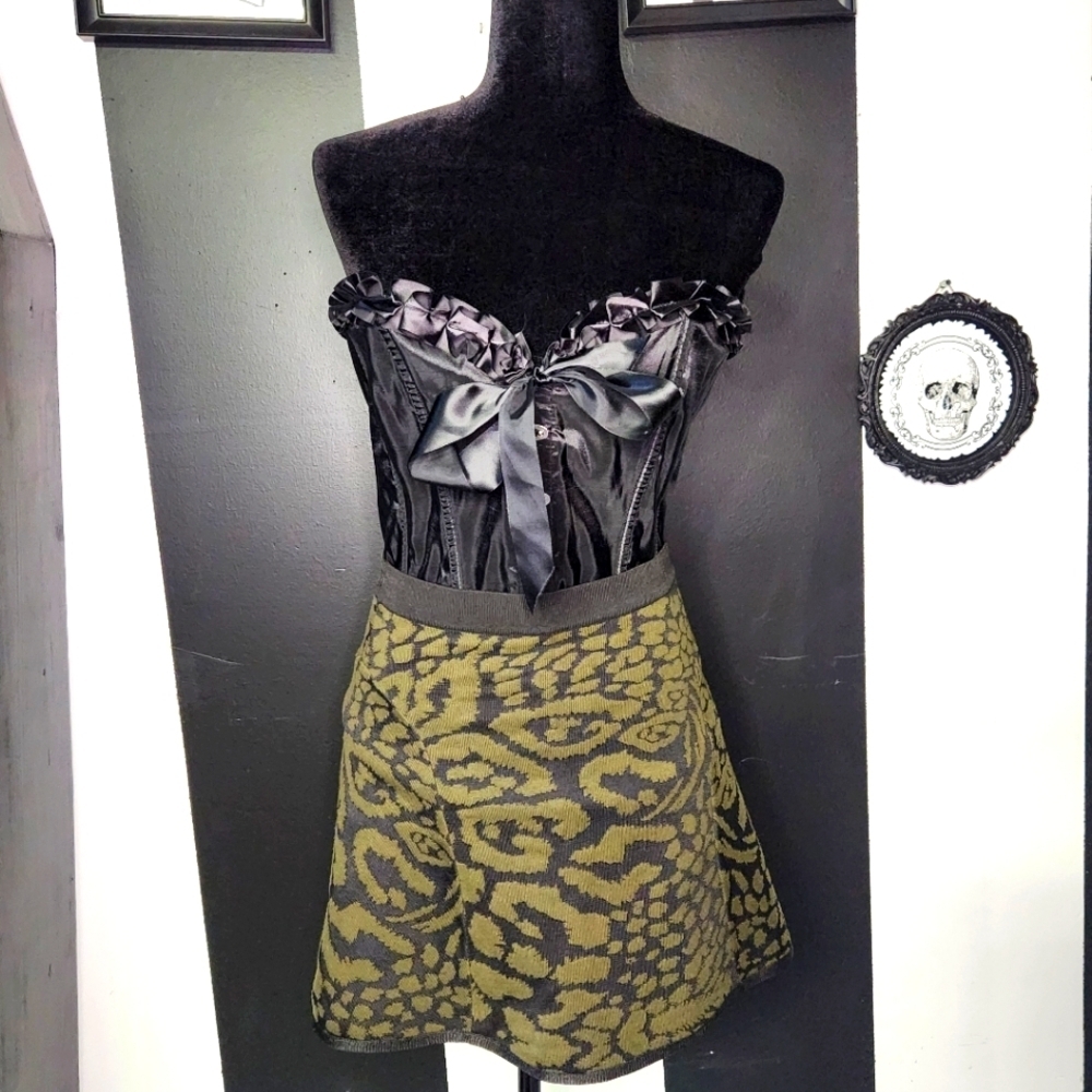 Green Patterned Skirt
